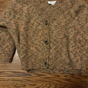 ba&sh Speckled Brown Button-Up Cardigan